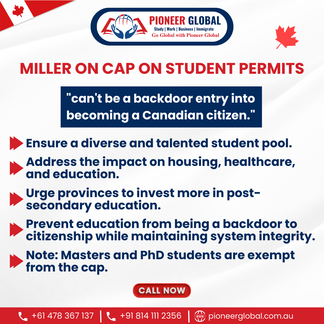 MILLER ON CAP ON STUDENT PERMITS !